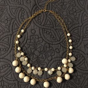 Double strand Gold and White Necklace